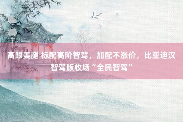   高跟美腿 标配高阶智驾，加配不涨价，比亚迪汉智驾版收场“全民智驾”