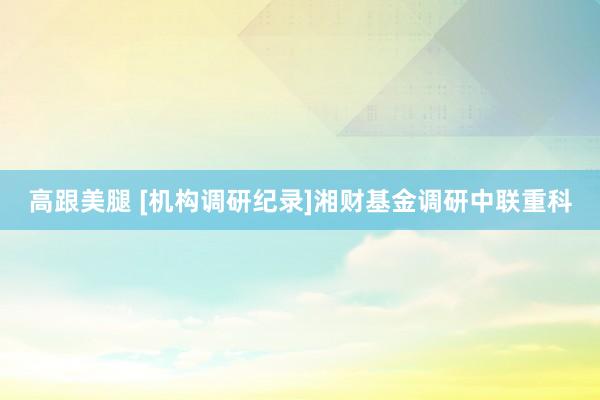   高跟美腿 [机构调研纪录]湘财基金调研中联重科